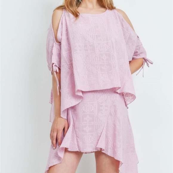 Mauve 2 piece skirt set - Picture 2 of 9